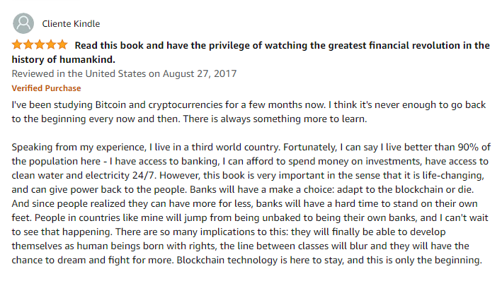Customer Review Of " The Internet Of Money"